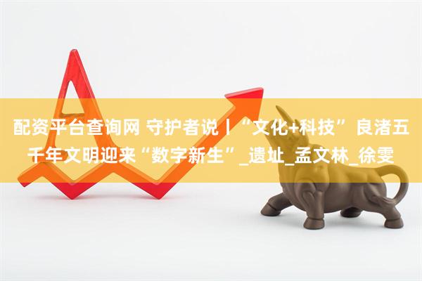 配资平台查询网 守护者说丨“文化+科技” 良渚五千年文明迎来“数字新生”_遗址_孟文林_徐雯