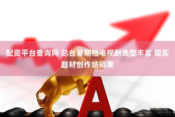 配资平台查询网 总台暑期档电视剧类型丰富 现实题材创作结硕果