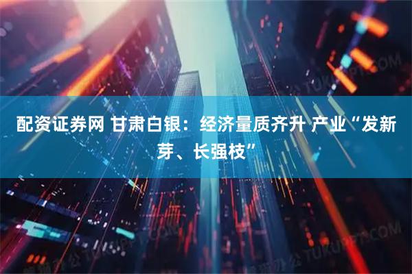 配资证券网 甘肃白银：经济量质齐升 产业“发新芽、长强枝”